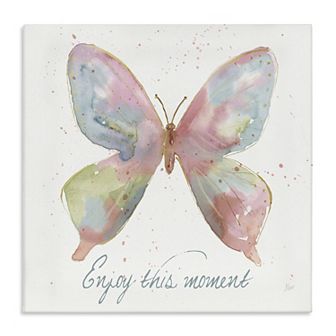 Stupell Home Decor Enjoy This Moment Butterfly Canvas Wall Art