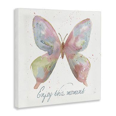 Stupell Home Decor Enjoy This Moment Butterfly Canvas Wall Art