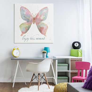 Stupell Home Decor Enjoy This Moment Butterfly Canvas Wall Art
