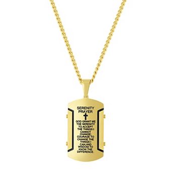 Men's Steel Nation Stainless Steel Prayer Dog Tag Pendant