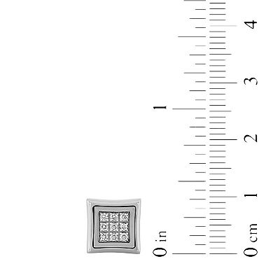 Men's Steel Nation Stainless Steel 1/4 Carat T.W. Lab-Created Diamond Square Stud Earrings