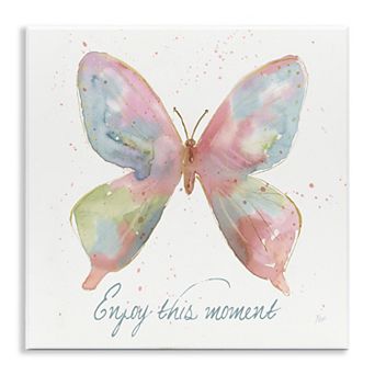Stupell Home Decor Enjoy This Moment Butterfly Wooden Wall Art