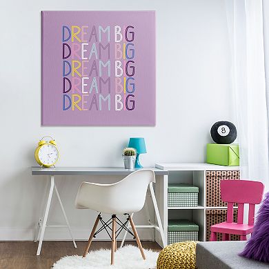 Stupell Home Decor Dream Big Purple Phrase Canvas Wall Art