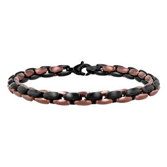 Men's Steel Nation Two-Tone Ion Plated Stainless Steel Link Bracelet
