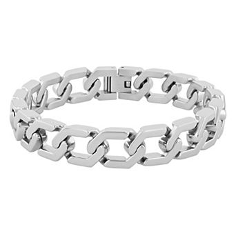 Men's Steel Nation Stainless Steel Hexagon Link Bracelet