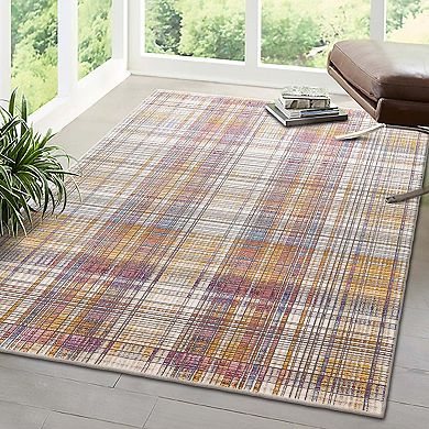 Unique Loom Gingham Deepa Throw Rug, Area Rug or Runner