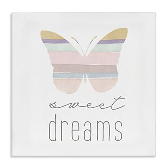 Stupell Home Decor Sweet Dreams Pastel Butterfly Canvas Wall Art