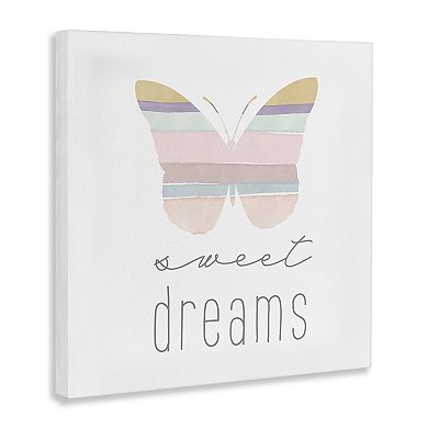 Stupell Home Decor Sweet Dreams Pastel Butterfly Canvas Wall Art