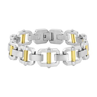 Men's Steel Nation Two Tone Stainless Steel Bracelet