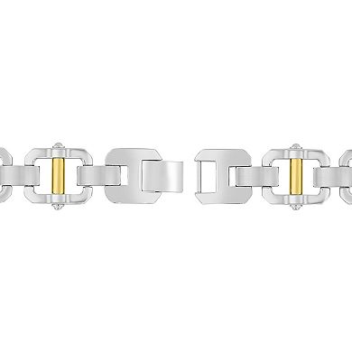 Men's Steel Nation Two Tone Stainless Steel Bracelet