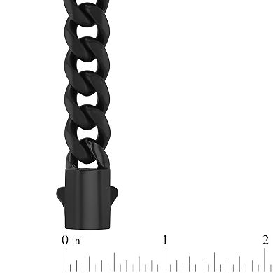 Men's Steel Nation Black Ion Plated Stainless Steel Link Bracelet