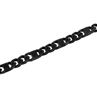 Men's Steel Nation Black Ion Plated Stainless Steel Link Bracelet