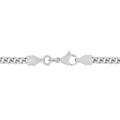 Men's Steel Nation Stainless Steel Black Diamond Accent Anchor Pendant Necklace