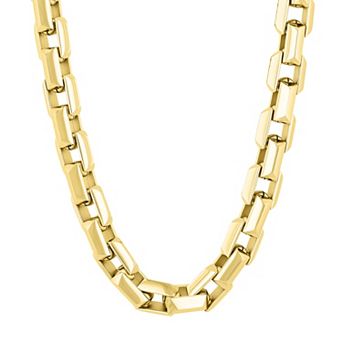 Men's Steel Nation Gold-Tone Stainless Steel Pyramid Link Chain Necklace