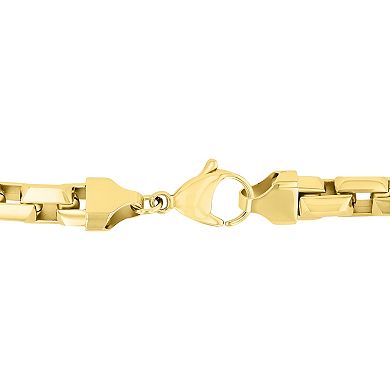Men's Steel Nation Gold-Tone Stainless Steel Pyramid Link Chain Necklace