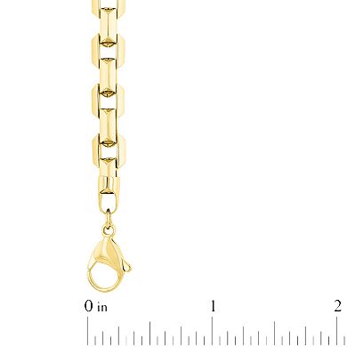 Men's Steel Nation Gold-Tone Stainless Steel Pyramid Link Chain Necklace
