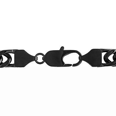 Steel Nation Men's Black Ion-Plated Stainless Steel Matte Curb Link Chain