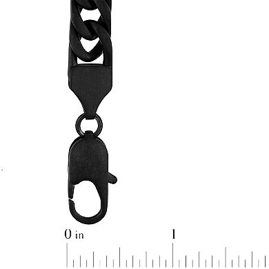 Steel Nation Men's Black Ion-Plated Stainless Steel Matte Curb Link Chain