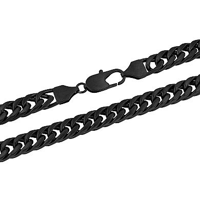 Steel Nation Men's Black Ion-Plated Stainless Steel Matte Curb Link Chain