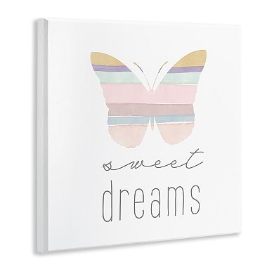 Stupell Home Decor Sweet Dreams Pastel Butterfly Wooden Wall Art