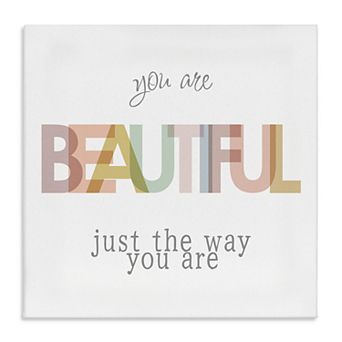 Stupell Home Decor Beautiful Self Confidence Phrase Canvas Wall Art