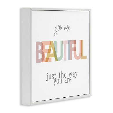 Stupell Home Decor Beautiful Self Confidence Phrase Framed Canvas Wall Art