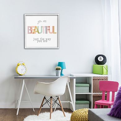 Stupell Home Decor Beautiful Self Confidence Phrase Framed Canvas Wall Art