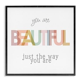 Stupell Home Decor Beautiful Self Confidence Phrase Framed Canvas Wall Art