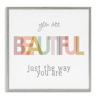 Stupell Home Decor Beautiful Self Confidence Phrase Framed Canvas Wall Art