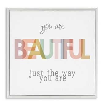Stupell Home Decor Beautiful Self Confidence Phrase Framed Canvas Wall Art