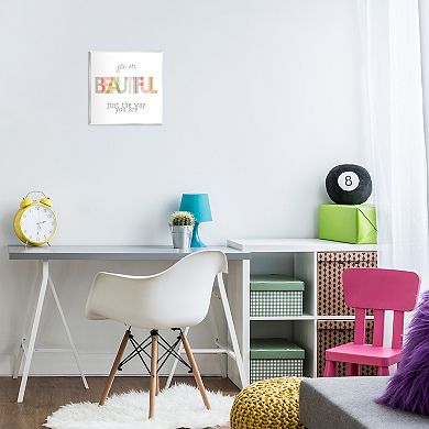 Stupell Home Decor Beautiful Self Confidence Phrase Wooden Wall Art