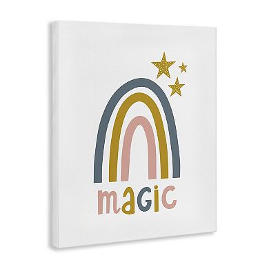 Stupell Home Decor Rainbow with Magic Phrase Canvas Wall Art