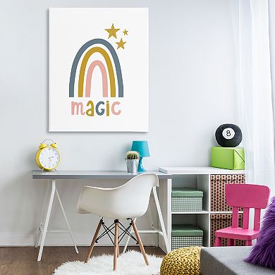 Stupell Home Decor Rainbow with Magic Phrase Canvas Wall Art
