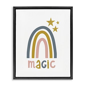 Stupell Home Decor Rainbow With Magic Phrase Framed Floating Canvas Wall Art
