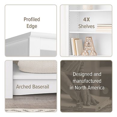 Prepac 4-Shelf White Bookcase