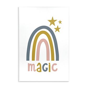Stupell Home Decor Rainbow with Magic Phrase Wooden Wall Art
