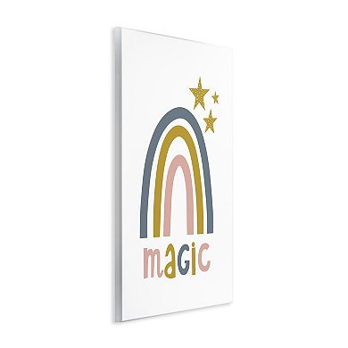 Stupell Home Decor Rainbow with Magic Phrase Wooden Wall Art