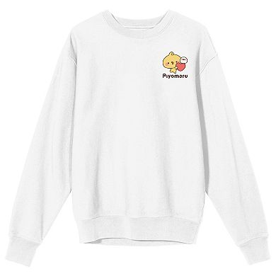 Juniors' Piyomaru Heart Background Long Sleeve Crew Top