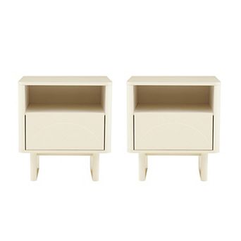 MANHATTAN COMFORT Ella Modern 1-Drawer Nightstand 2 pc Set
