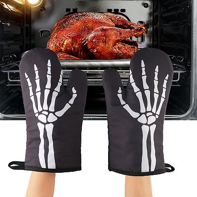 Skeleton Oven Mitts & Apron 3-pc. Set