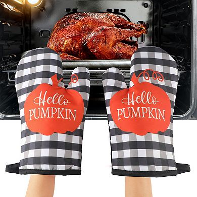 Pumpkin Oven Mitt and Pot Holder 4-pc Set