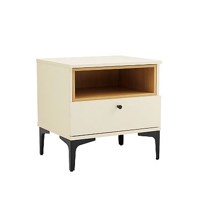 MANHATTAN COMFORT Amara Modern 1-Drawer Nightstand 2-Piece Set