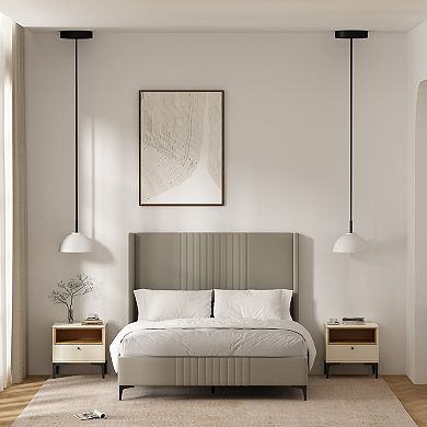 MANHATTAN COMFORT Amara Modern 1-Drawer Nightstand 2-Piece Set