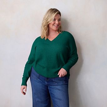 Plus Size LC Lauren Conrad V-Neck Pullover Sweater