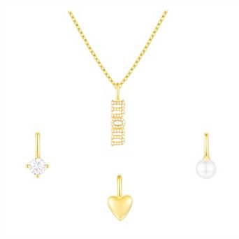 Taylor Grace Turn On the Charm Cool Mom's Club Interchangeable Cubic Zirconia & Simulated Pearl Charm Set
