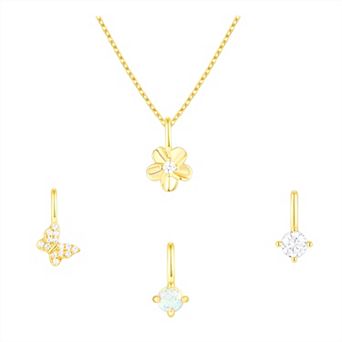 Taylor Grace Turn On the Charm Garden Party Interchangeable Cubic Zirconia & Simulated Opal Charm Set