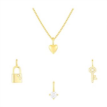 Taylor Grace Turn On the Charm Key to My Heart Interchangeable Cubic Zirconia Charm Set