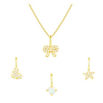 Taylor Grace Turn On the Charm Girl World Interchangeable Cubic Zirconia & Simulated Opal Charm Set