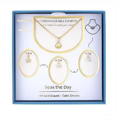 Taylor Grace Turn On the Charm Seas the Day Interchangeable Cubic Zirconia & Simulated Pearl Charm Set