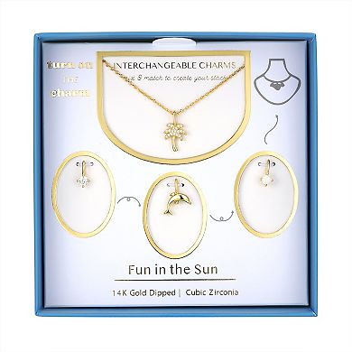 Taylor Grace Turn On the Charm Fun in the Sun Interchangeable Cubic Zirconia & Simulated Opal Charm Set